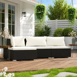 Stylish 4-Piece Modular Outdoor Lounge Set in Black