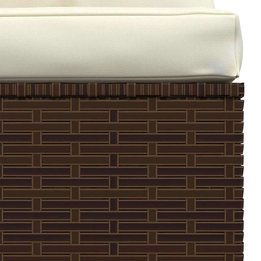 4-Seater Outdoor Sofa Brown Rattan Waterproof PE with Removable Cushions