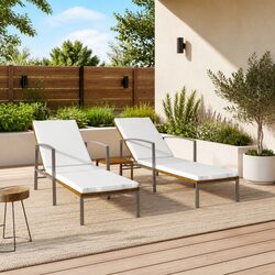 Elevate Your Relaxation with Brown Sun Loungers and Table