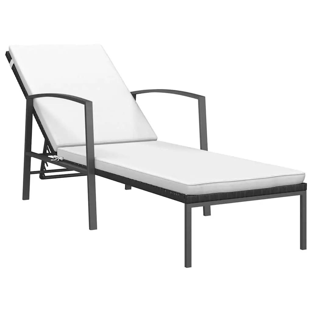 Sun Loungers 2 pcs Adjustable Backrest Sturdy Construction Outdoor Garden Patio Lounge Chair with Side Table