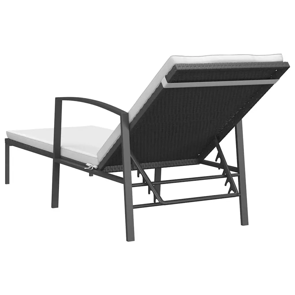 Sun Loungers 2 pcs Adjustable Backrest Sturdy Construction Outdoor Garden Patio Lounge Chair with Side Table