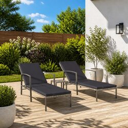 Comfortable Sun Lounger with Side Table for Relaxation