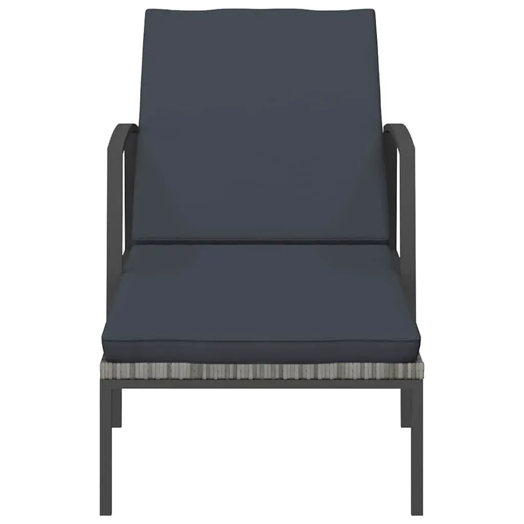 Sun Lounger 2 Piece Set with Adjustable Backrest and Integrated Side Table for Outdoor Patio Garden