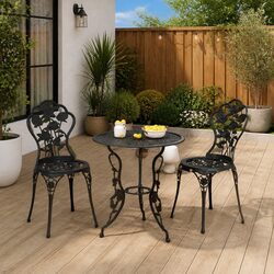 Floral Design Bistro Chair Set for Garden and Patio