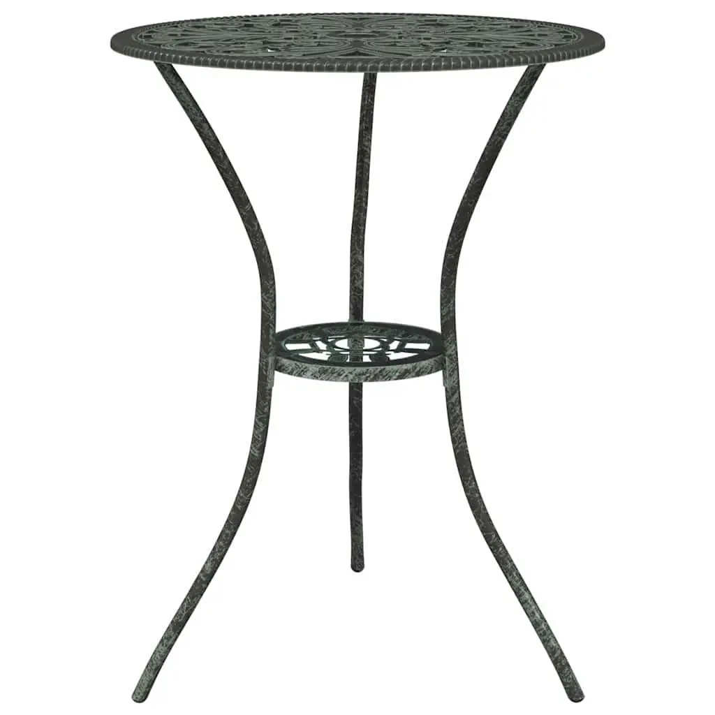 Bistro Set 3 Piece Outdoor Garden Patio Furniture Cast Aluminium Green Floral