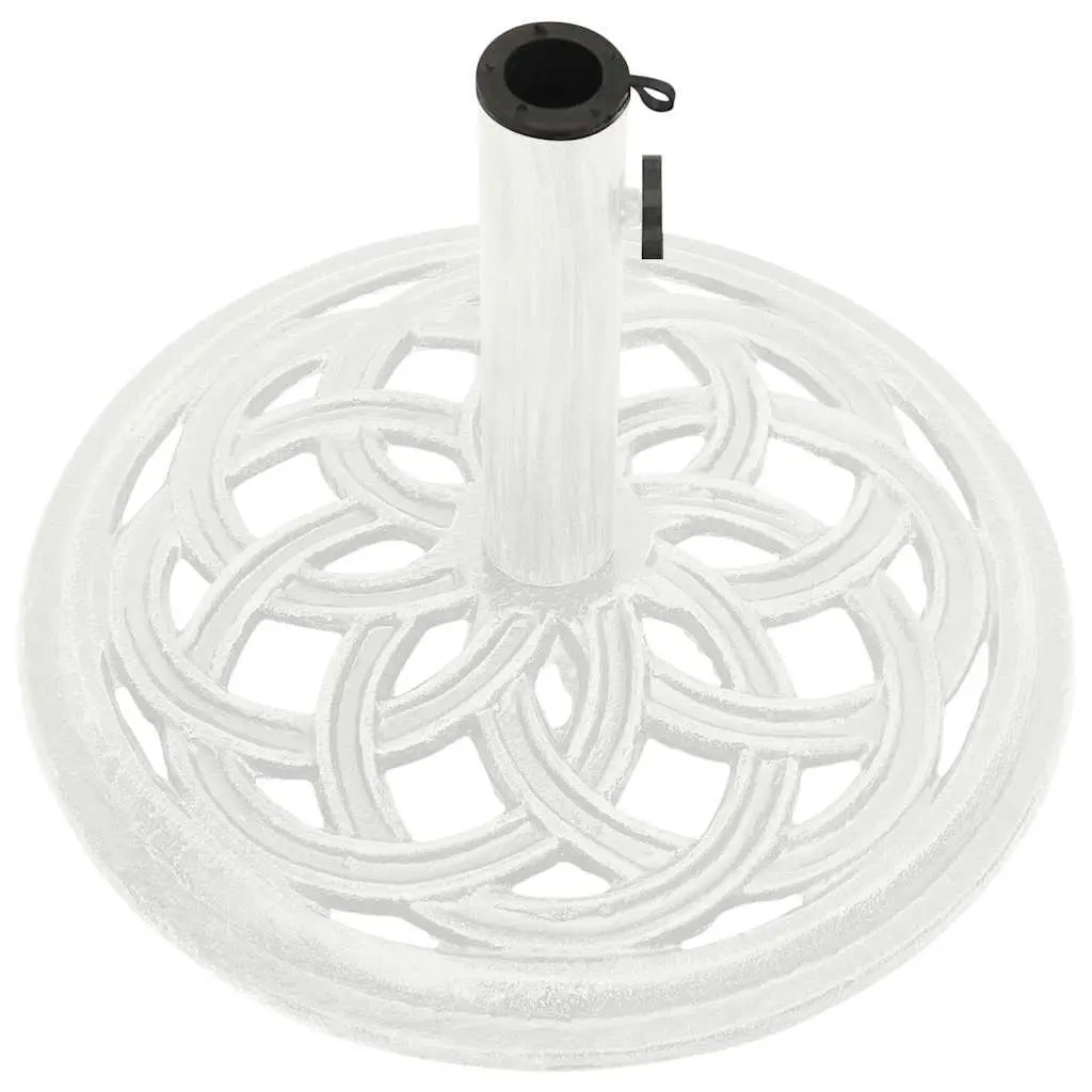 Umbrella Base White Cast Iron Outdoor Garden Patio Stand Heavy Duty