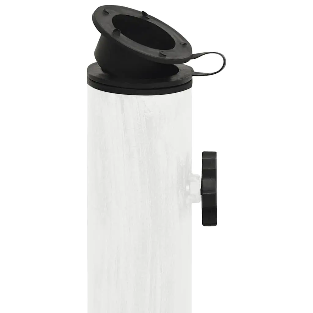 Umbrella Base White Cast Iron Outdoor Garden Patio Stand Heavy Duty