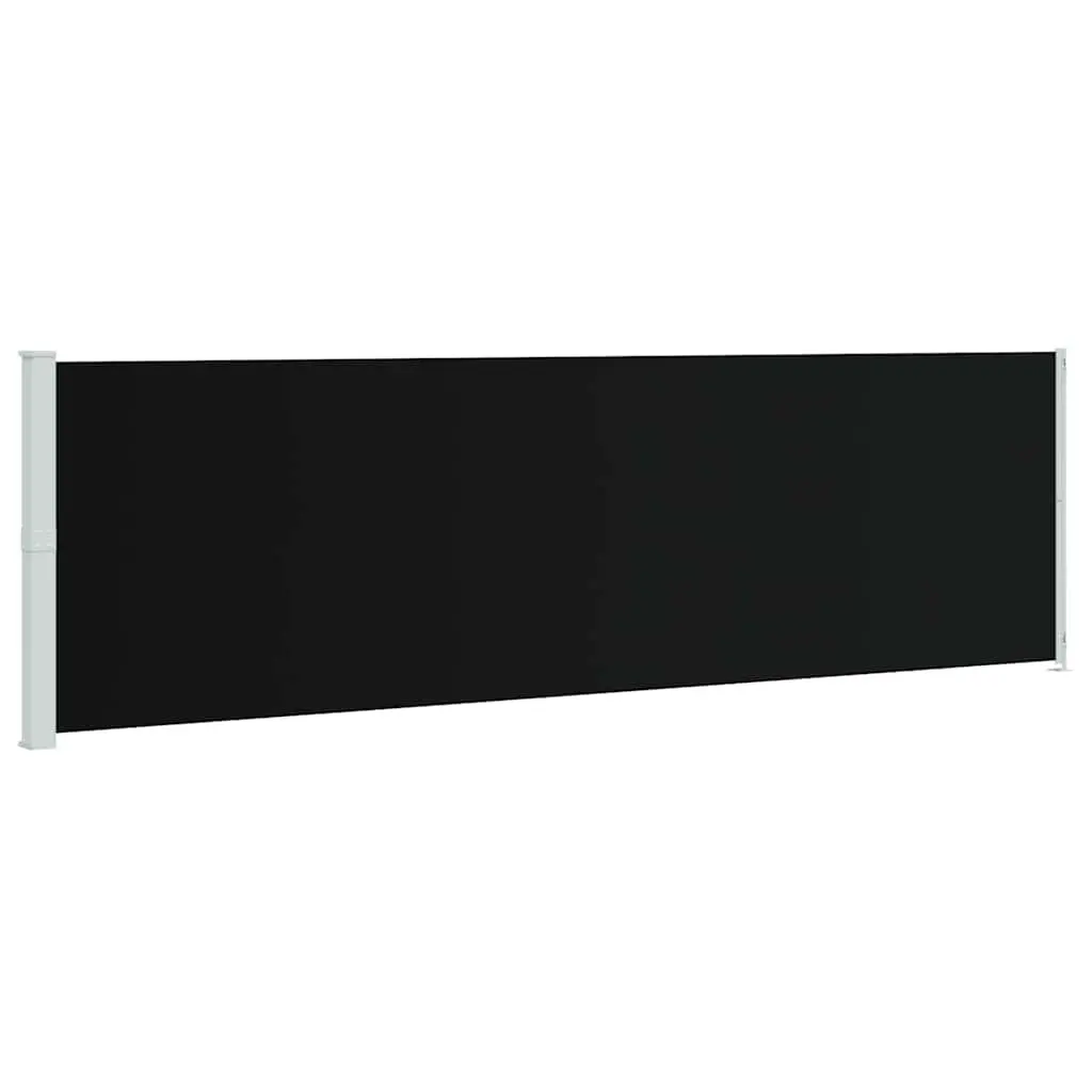 Retractable Side Awning 180x600cm Black Outdoor Garden Shade Screen