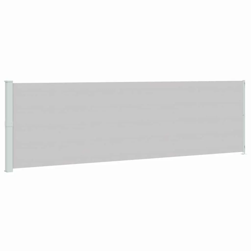 Retractable Side Awning 180 x 600 cm Grey Privacy Shade for Patio Balcony Outdoor Garden