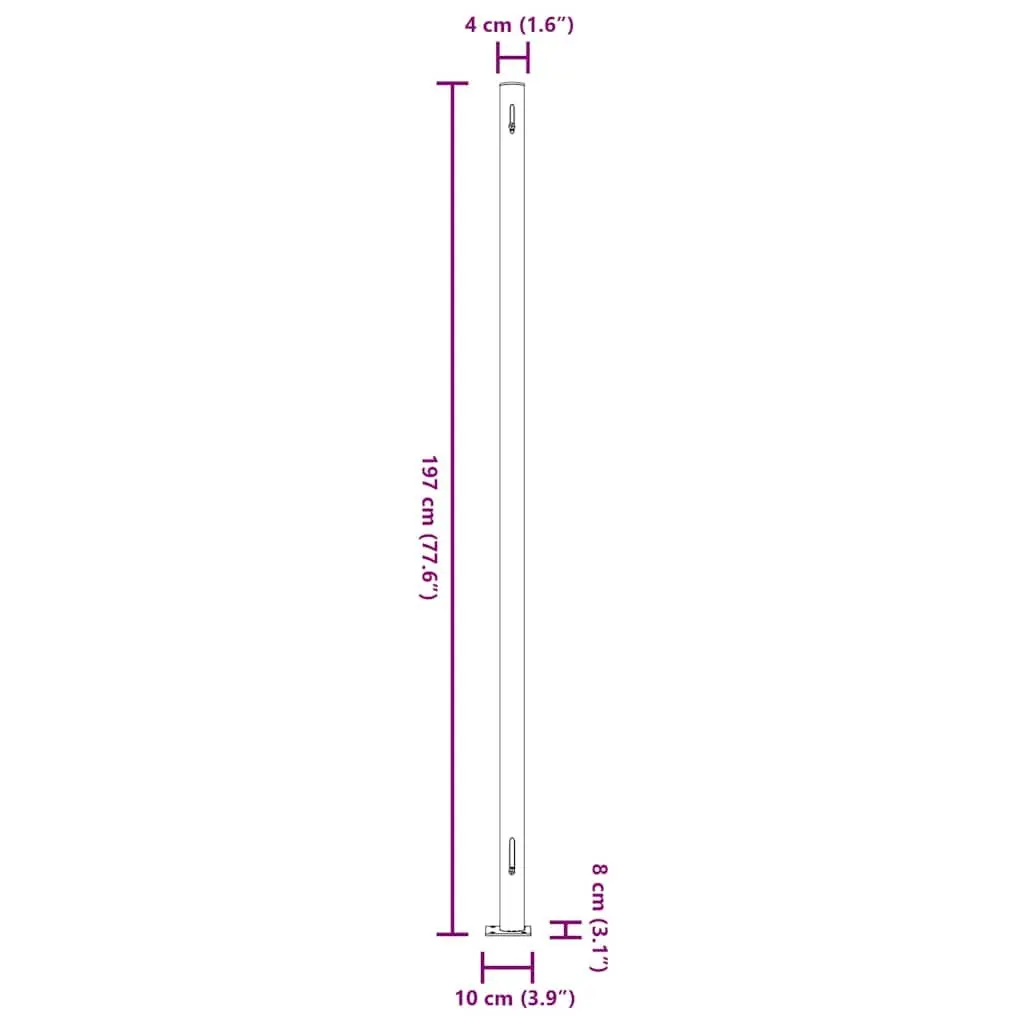 Retractable Side Awning Cream 200x600 cm Outdoor Privacy Screen Protection for Patios and Balconies