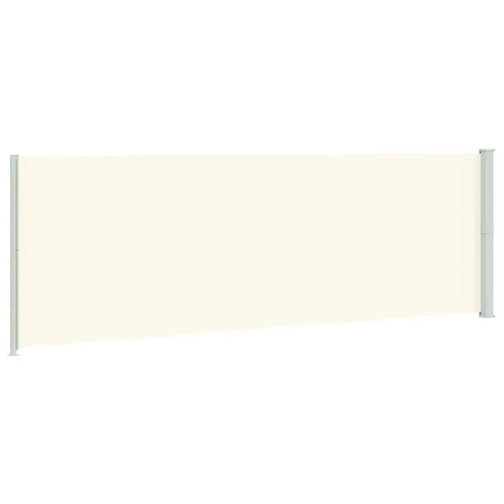 Retractable Side Awning Cream 200x600 cm Outdoor Privacy Screen Protection for Patios and Balconies