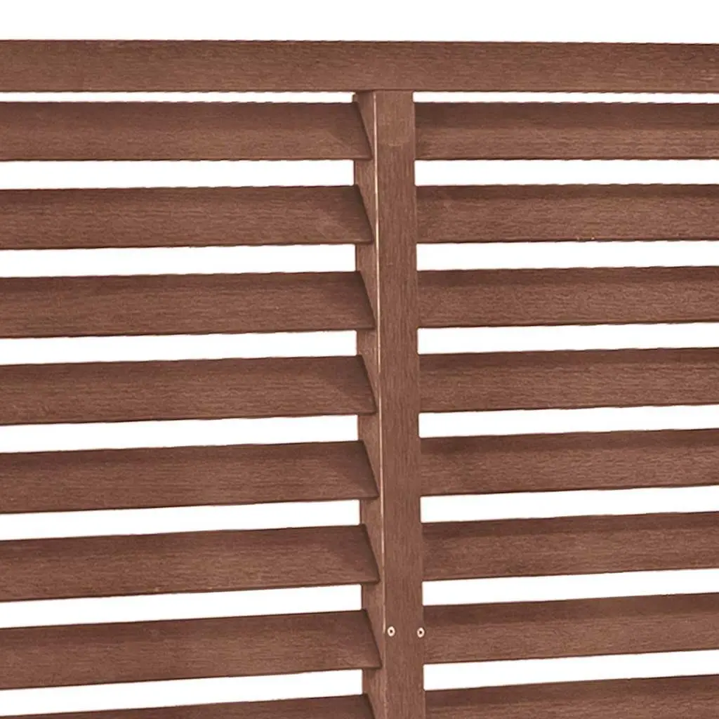 Louver Fence Panel 180x180cm Brown Wood Plastic Composite Outdoor Privacy Screen