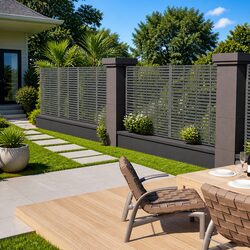 Enhance Your Garden with a Grey WPC Louver Fence Panel