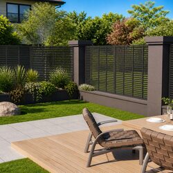 Enhance Your Outdoor Space with 180x180cm Grey Louver Panel