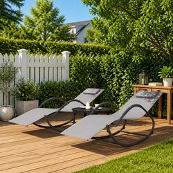 Enhance Your Outdoor Space with Grey Rocking Sun Loungers