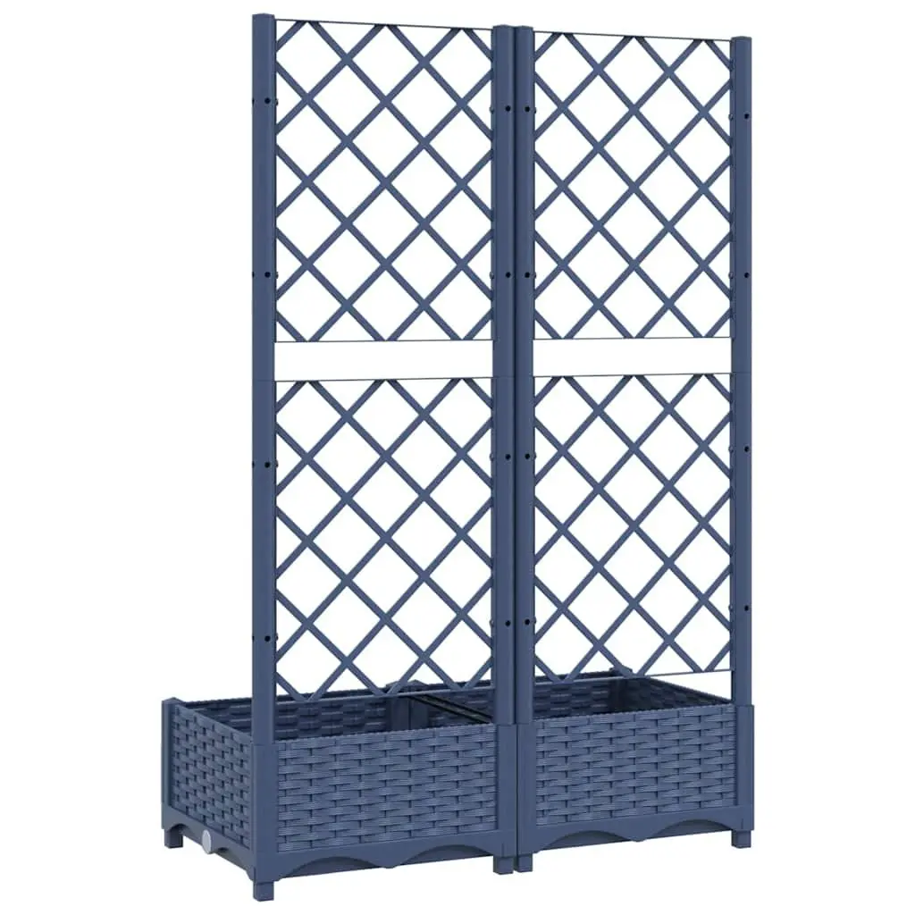 Garden Planter 80x40x121.5cm Integrated Trellis for Outdoor Climbing Plants Support