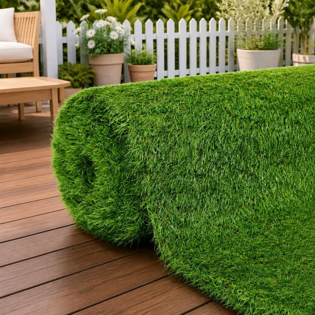 Artificial Grass Mat 1x5m 40mm Pile Height Dense Construction UV Resistant Water Permeable Backing