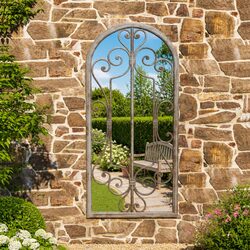 Enhance Your Garden with a Cream Garden Mirror 100x45 cm
