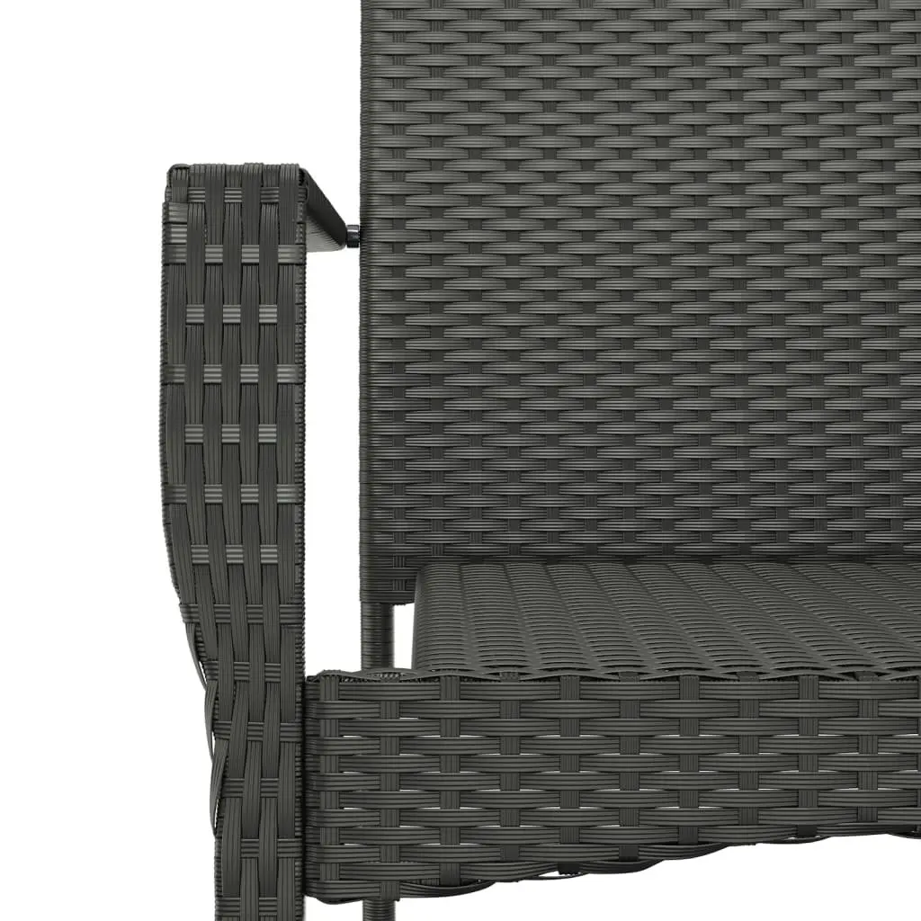 Garden Dining Set 5 Piece Outdoor Patio Furniture Black Poly Rattan Chairs Table