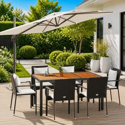 Outdoor Dining Set for Elegant Spaces with Black Rattan