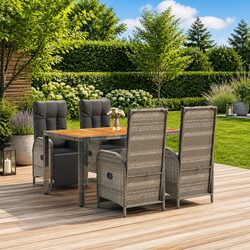 Stylish 5-Piece Grey Garden Dining Set for Outdoor Living