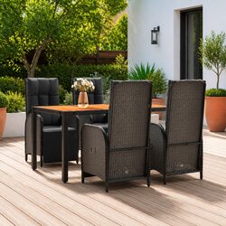 5 Piece Stylish Outdoor Garden Dining Set with Cushions
