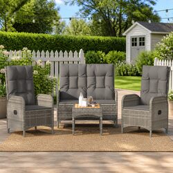 Stylish 4 Piece Garden Dining Set for Outdoor Spaces Grey