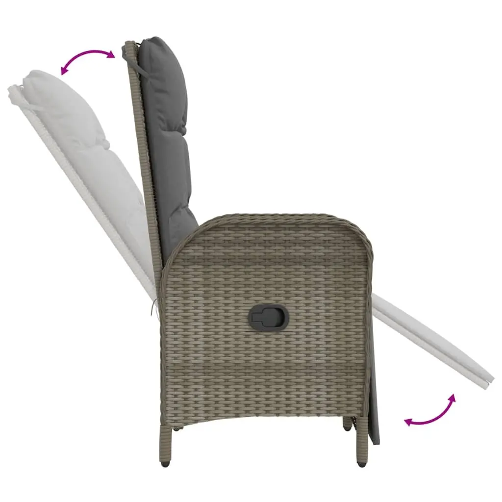 Garden Dining Set 4 Piece Grey Outdoor Furniture Weather-resistant PE Rattan Chairs Table
