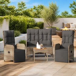 Elegant 3 Piece Garden Dining Set for Relaxed Outdoor Living