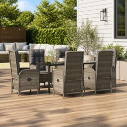 Outdoor Garden Dining Set with Reclining Chairs