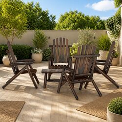 5-Piece Brown Spruce Garden Lounge Set for Outdoor Relaxation