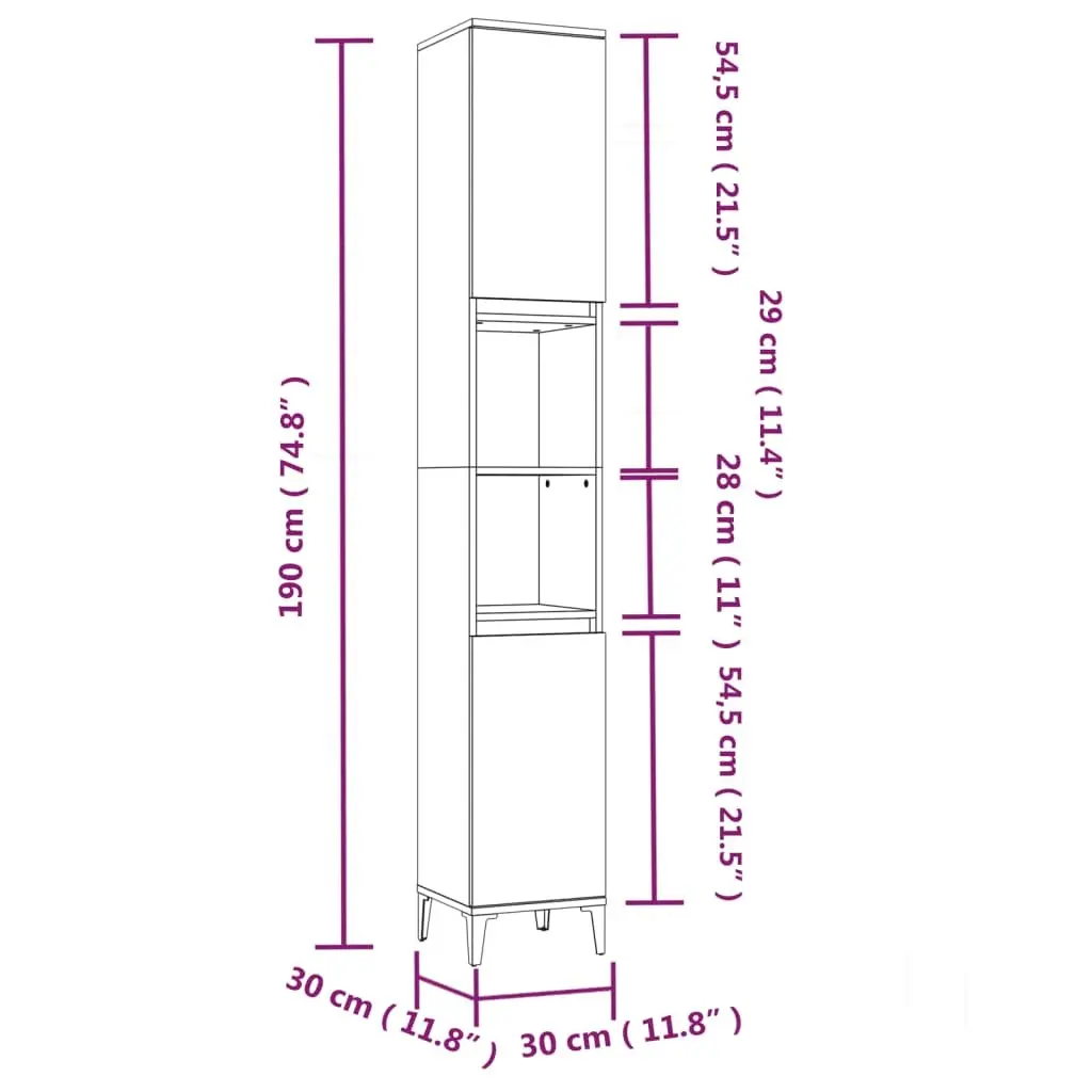 3 Piece Bathroom Cabinet Set White Engineered Wood Storage Furniture