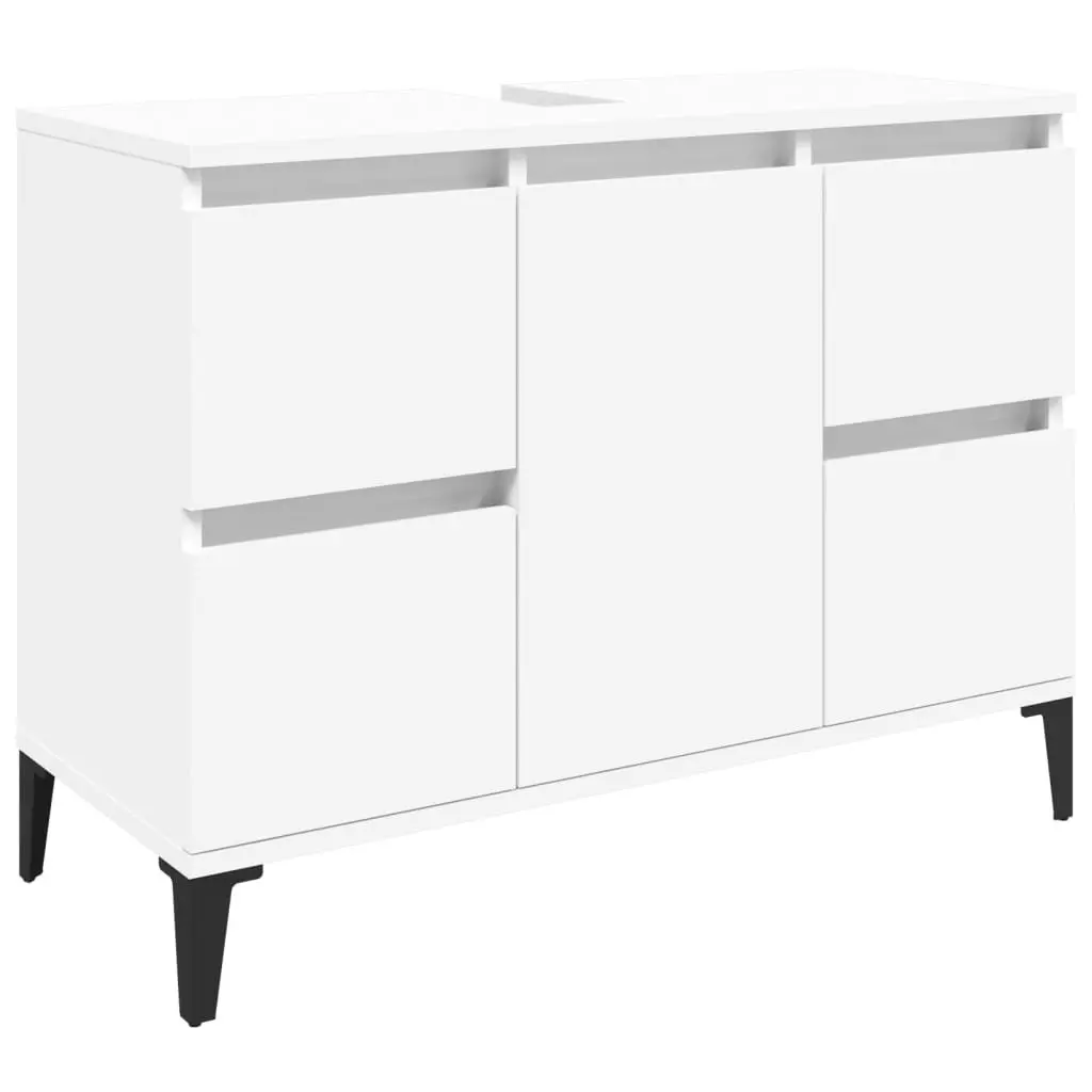3 Piece Bathroom Furniture Set White Storage Cabinet Vanity Unit Organiser