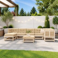 Outdoor Lounge Set: 8 Piece Patio Furniture with Cushions
