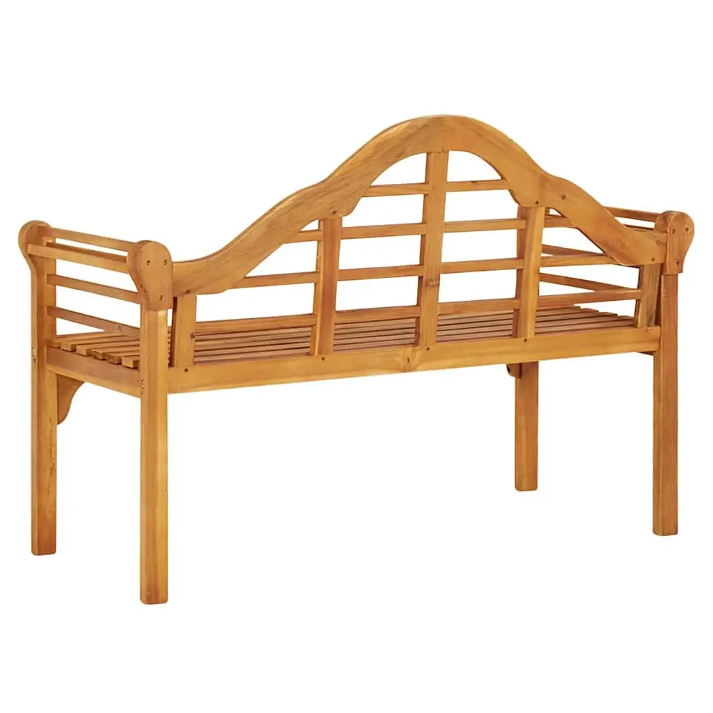 Outdoor Garden Bench 125cm Solid Wood Acacia Brown Backrest Armrests Patio