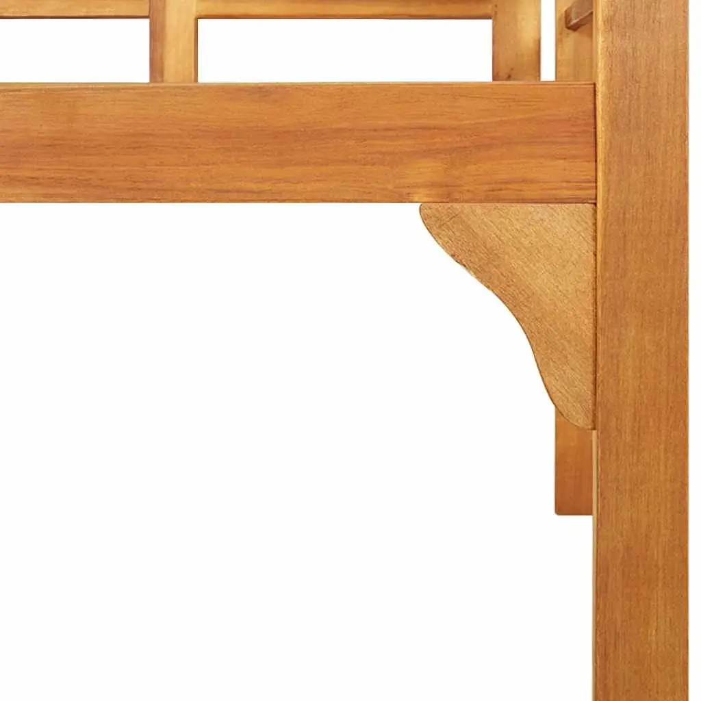 Outdoor Garden Bench 125cm Solid Wood Acacia Brown Backrest Armrests Patio