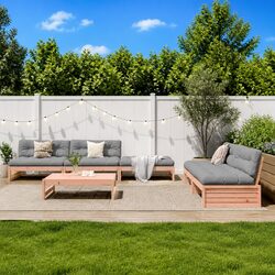 Garden Lounge Set 6 Piece Wooden Outdoor Furniture Patio Sofa with Cushions