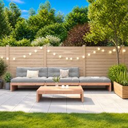 Garden Lounge Set 4 Piece Outdoor Furniture with Cushions Wooden Seating Patio