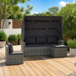 Elevate Your Outdoors with This 4-Piece Grey Sofa Set