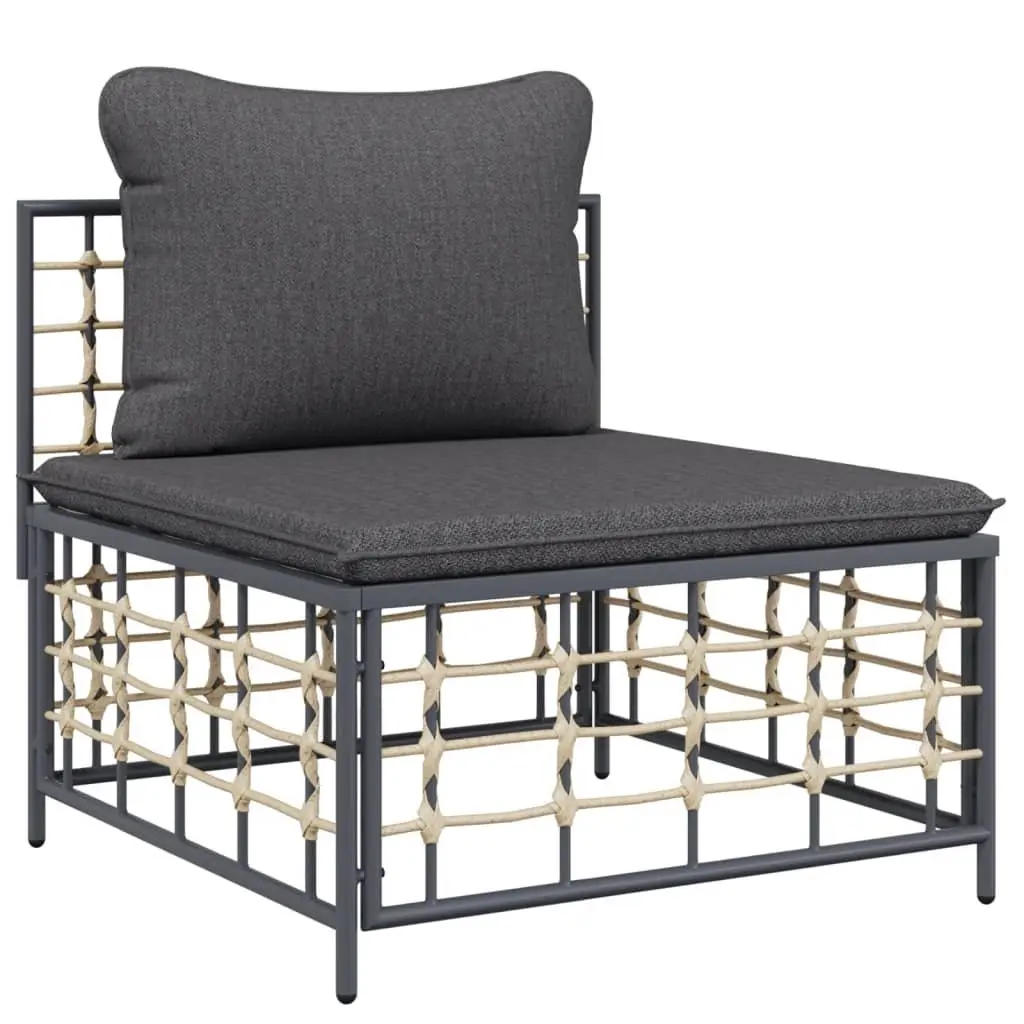 Outdoor Garden Lounge Set 8 Piece Modular Poly Rattan Sofa Seating with Cushions