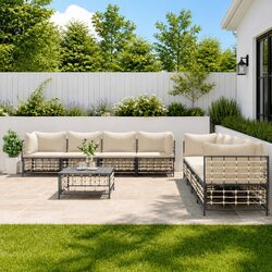 Elevate Your Outdoor Area with a 9-Piece Lounge Set