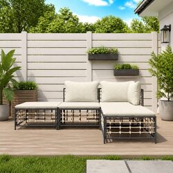 Enhance Your Outdoors with a 4-Piece Lounge Set in Anthracite