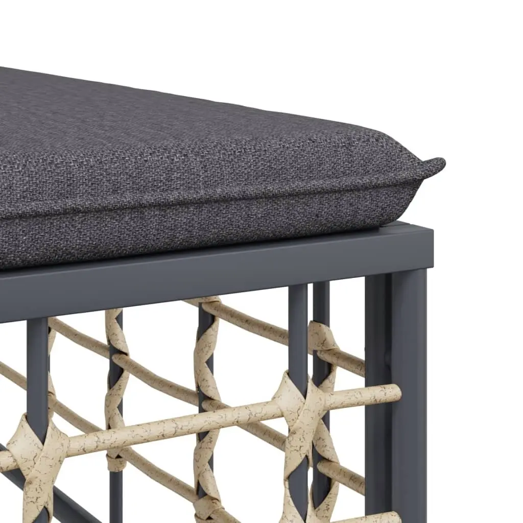 5 Piece Garden Lounge Set Outdoor Seating with Cushions Anthracite Poly Rattan