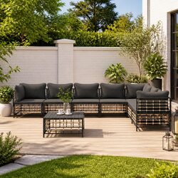 Elevate Your Outdoor Space with 8-Piece Lounge Set - Anthracite