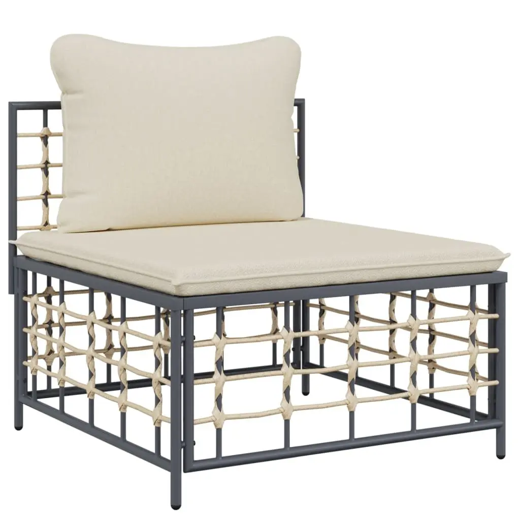 Outdoor Lounge Set 8 Piece Modular Garden Furniture Weather Resistant Poly Rattan Sofa with Cushions