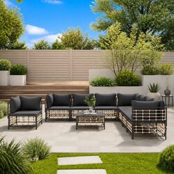 Elevate Your Outdoor Space with a 9-Piece Lounge Set