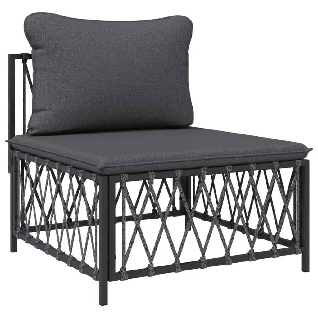4 Piece Garden Lounge Set Outdoor Furniture Anthracite Steel Frame Cushions
