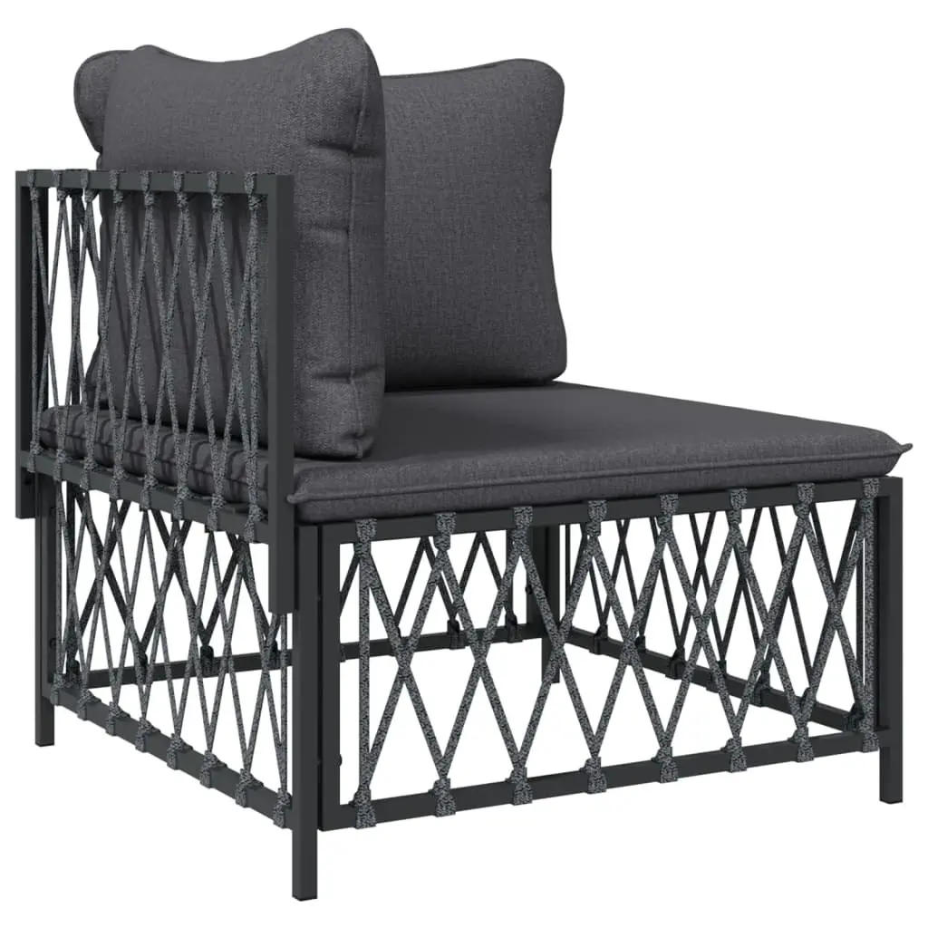 Garden Lounge Set 6 Piece Outdoor Furniture Modular Sofa Cushioned Anthracite