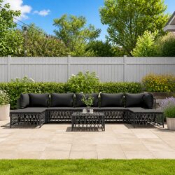 Transform Your Outdoor Space with 8-Piece Lounge Set - Anthracite