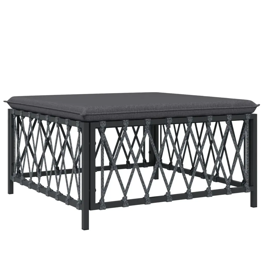 Garden Lounge Set 8 Piece Modular Outdoor Furniture Anthracite Sturdy Steel Frame Woven Fabric Cushions